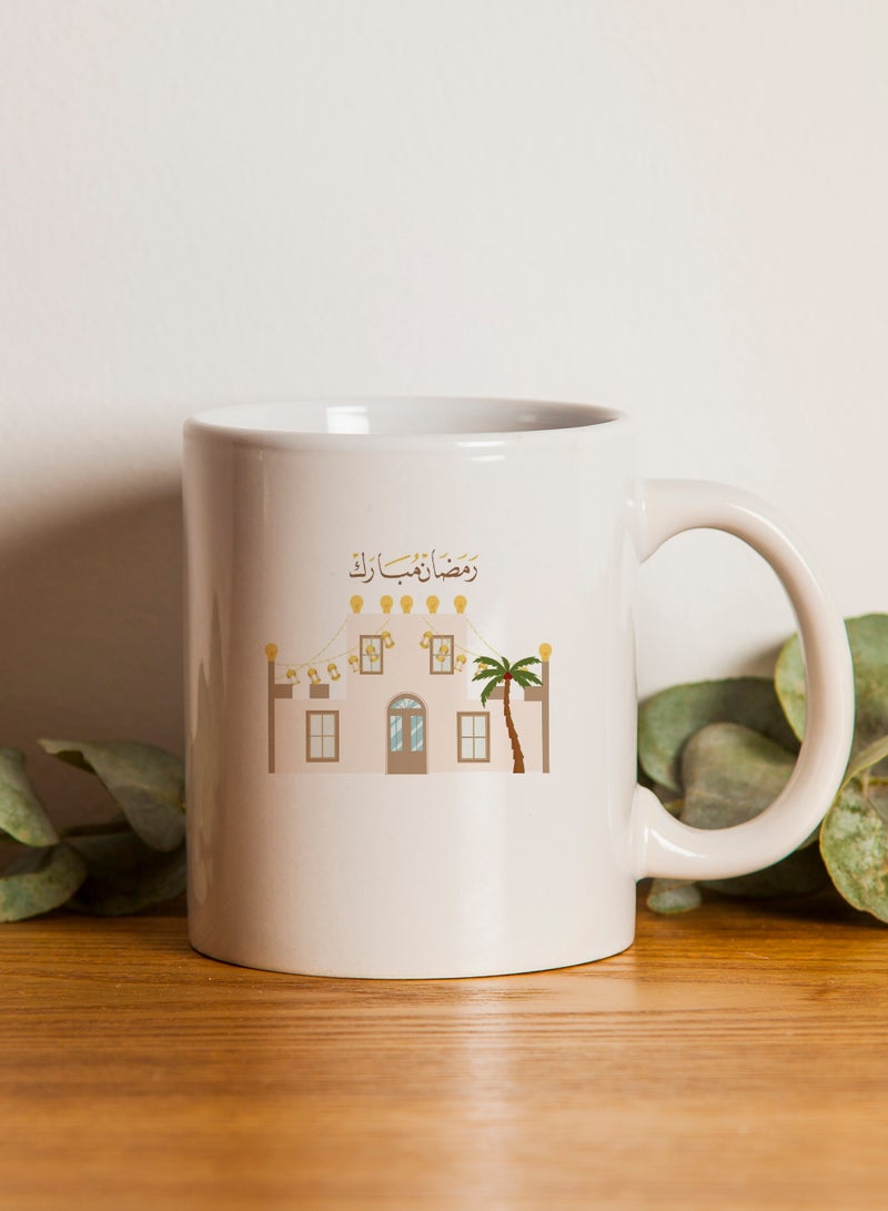 لوحة كوب ١١ أونصة من السيراميك بتصميم رمضان مبارك - Image 1