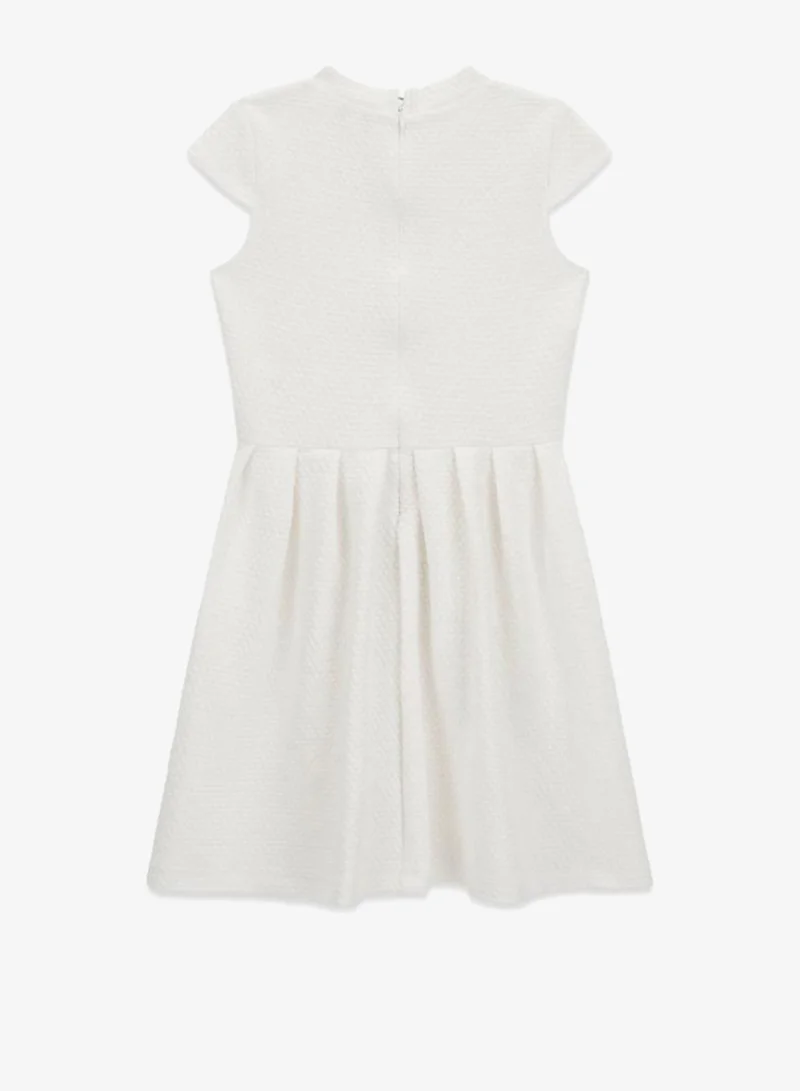 GUESS Youth Fit And Flare Knit Short Sleeve Midi Dress