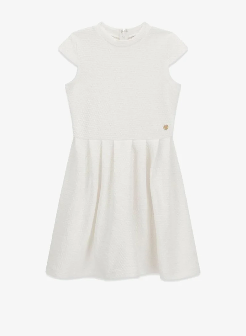 GUESS Youth Fit And Flare Knit Short Sleeve Midi Dress