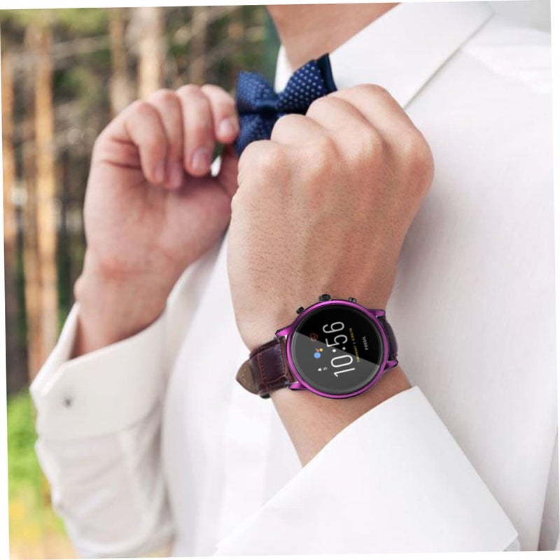 TPU Protective Case Cover for Smartwatch Purple Lightweight Scratch Resistant Front Back Frame - Image 5