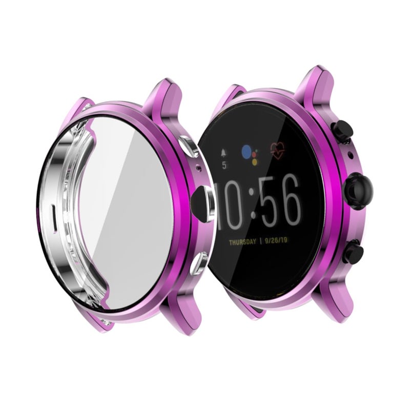 TPU Protective Case Cover for Smartwatch Purple Lightweight Scratch Resistant Front Back Frame - Image 2