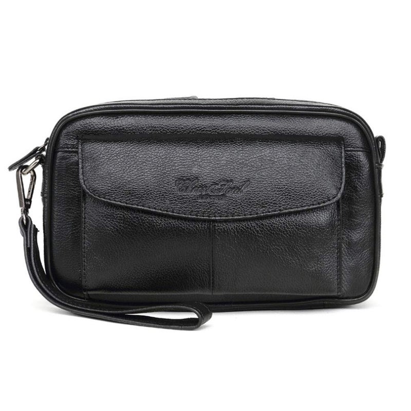 Hebetag Hebetag Leather Clutch Purse Long Wallet for Men Cell Phone Organizer Holder Wrist Bag Day Pack Business Handbag  - Image 5