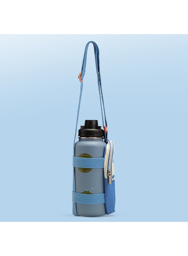 Eazy Kids - Water Bottle Explorer w/ Travel Sling Bag, 950ml Blue - Image 3