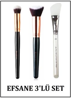 Nascita Oval Shaped Concealer Brush 136 + 3d Kabuki Foundation Brush 0150 + Mask Brush 0280 Legend Set of 3  - Image 2