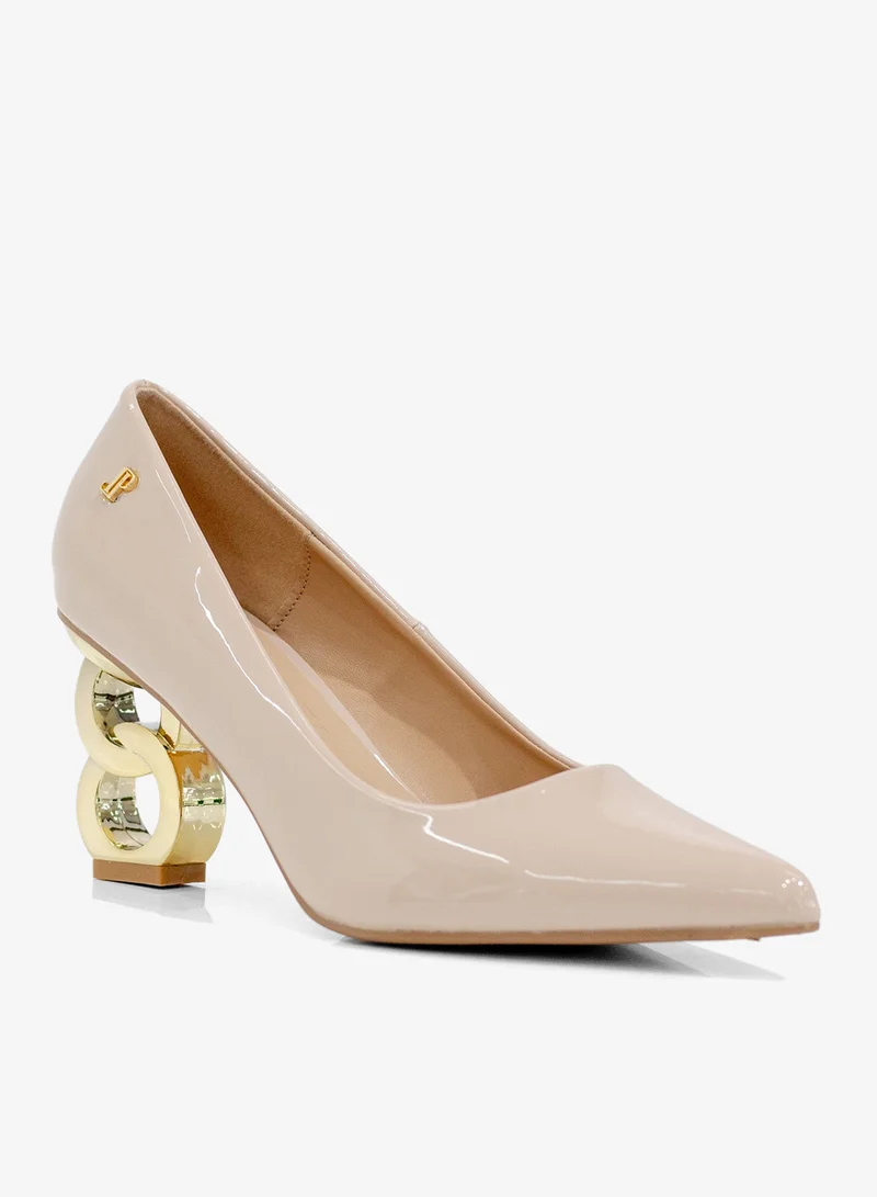 LAMARAPARIS Advika pointy court on 7.5cm special 2 circle heel nude