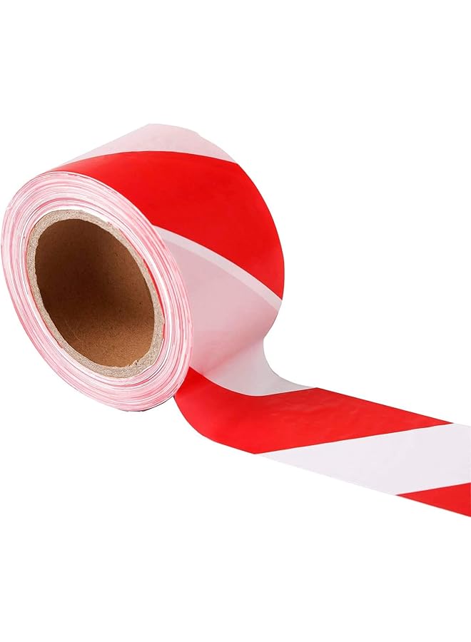 Hazard Warning Tape 2 Inch Red And White Non Adhesive Barrier Tape Caution Safety Barricade Construction Tape For Danger Hazardous Areas  - Image 1