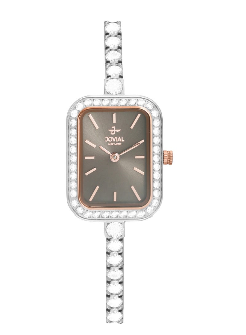 جوفيال ساعة جوفيال 1561LSMQ10 ZE النسائية الأنيقة، مينا بني، كوارتز، 20 مم - Image 1