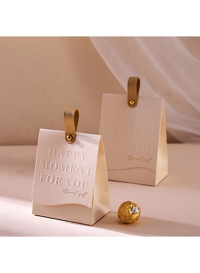 10pcs Hand-held Premium Leather Gift Box - Wedding Candy Chocolate Packaging & Decorations - Image 3