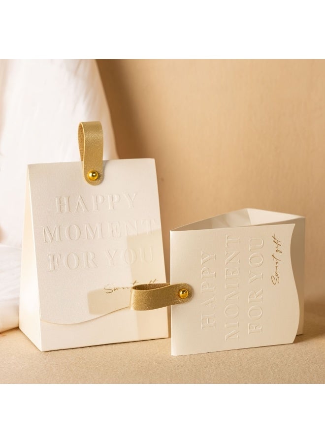 10pcs Hand-held Premium Leather Gift Box - Wedding Candy Chocolate Packaging & Decorations - Image 2