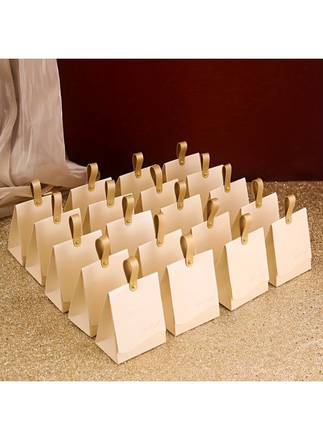 10pcs Hand-held Premium Leather Gift Box - Wedding Candy Chocolate Packaging & Decorations - Image 5