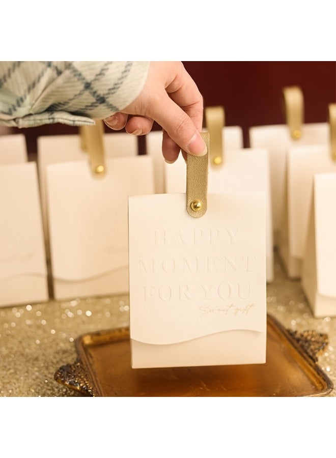 10pcs Hand-held Premium Leather Gift Box - Wedding Candy Chocolate Packaging & Decorations - Image 4