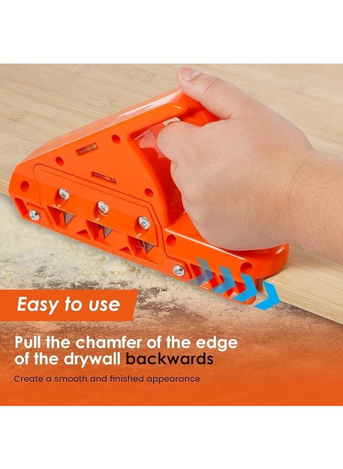 VALUEVIBES Plasterboard Fast Cutter Drywall Chamfer Tool with 10 Blades Precise 45 60 Edge Planer for Gypsum Board Woodworking  - Image 4
