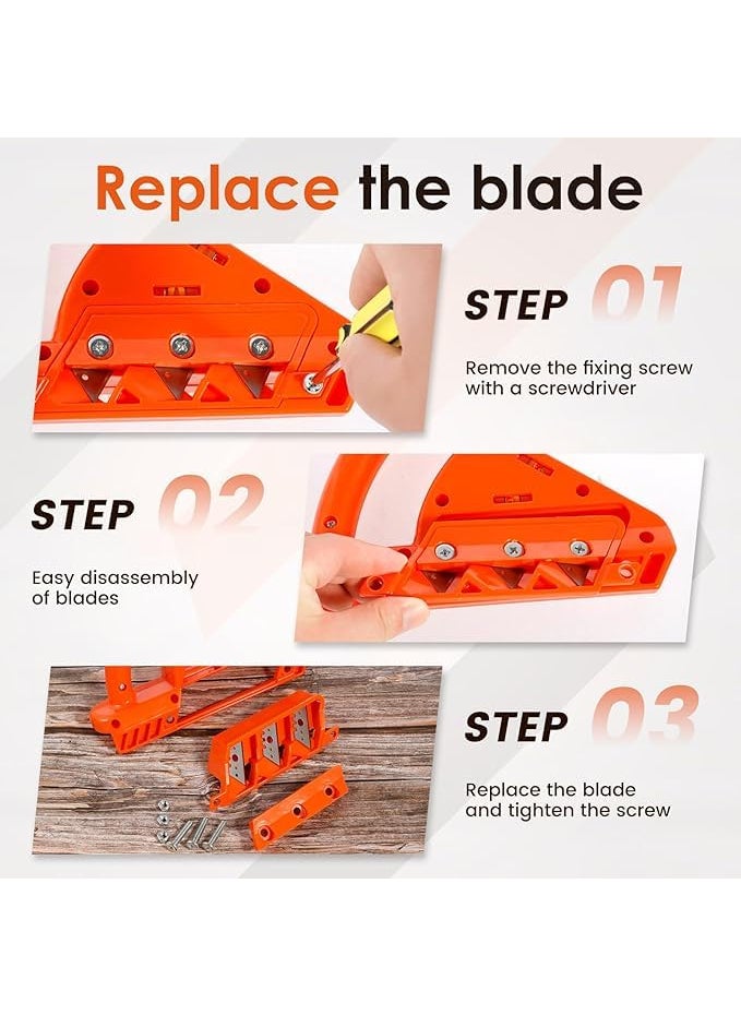 VALUEVIBES Plasterboard Fast Cutter Drywall Chamfer Tool with 10 Blades Precise 45 60 Edge Planer for Gypsum Board Woodworking  - Image 5