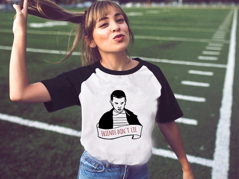Strange Things 3 Printed Women'S Raglan T-Shirt Women'S Short Sleeve Wish - Image 1