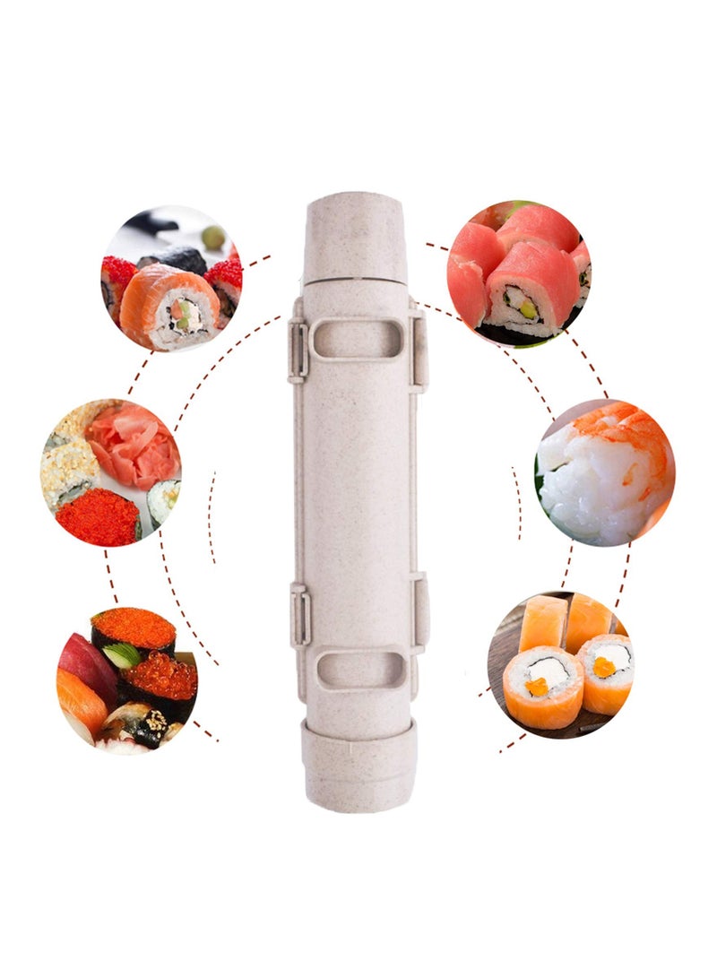 All-in-One Sushi Maker Kit - DIY Sushi Bazooka & Rice Roller Machine for Beginners - Easy Sushi Rolling Tool (Apricot Color) - Image 2