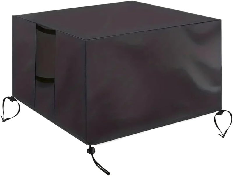 Fire Table Cover 2pcs Fire pit cover Rectangular outdoor fire table heavy duty waterproof patio propane gas For Outdoor Patio(76x76x63cm) - Image 1