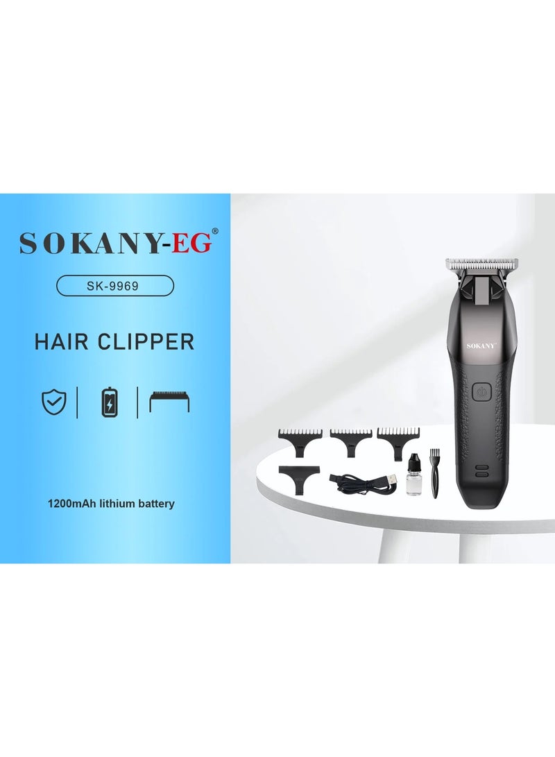 ماكينة الحلاقة الإحترافيه Sokany-SK-LF-9969 ببطارية بقوة 1200 مللى أمبير تعمل حتي 210 دقيقة متواصلين - Image 4
