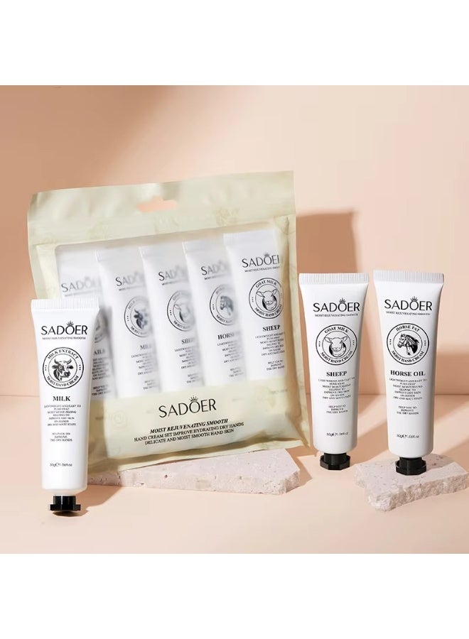 SADOER Hand Care and Whitening Cream Assorted Pack of 5 Moisturizing Nourishing Softening Skin Care Hand Cream - Image 3