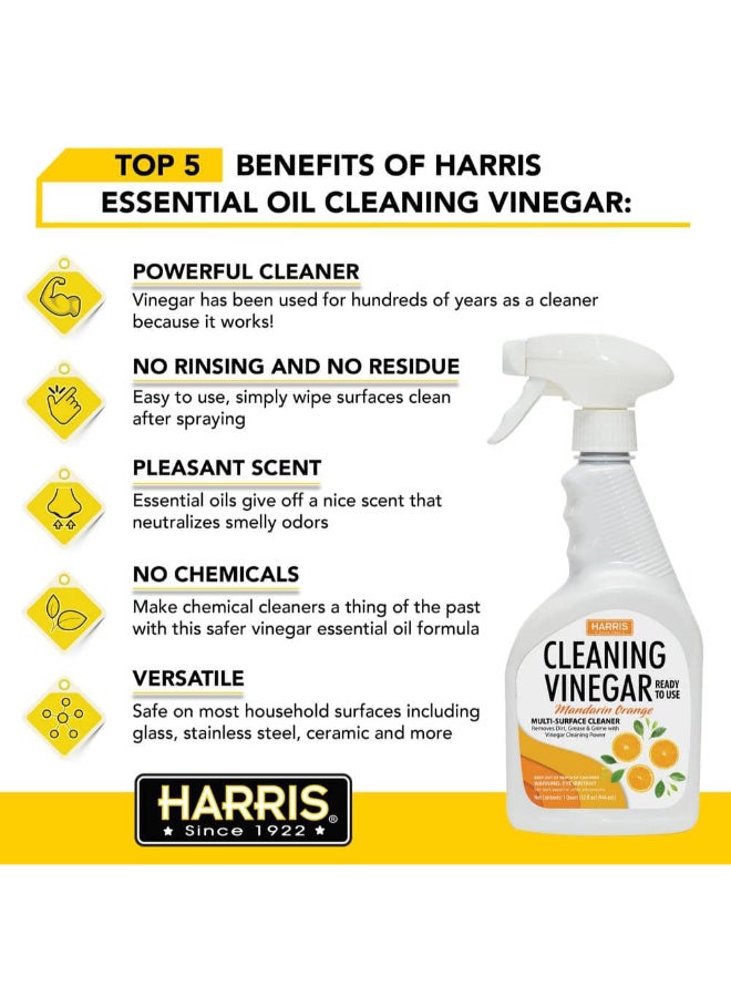 هاريس منظف الأسطح المتعددة مركز من الخل برائحة اليوسفي شفاف 946 مل O-32RTU - Image 2