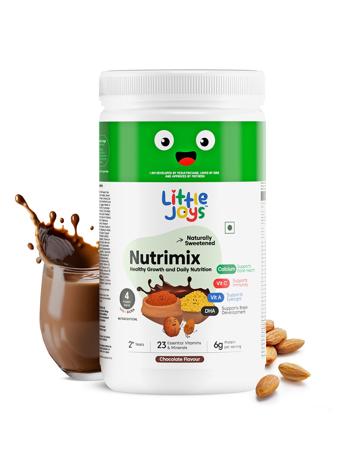 Little Joys Nutrimix Nutrition Powder Chocolate Flavor 400 Grams Health And Nutrition Drink 2+ Years With Goodness Of- Millets, Jaggery, Dates, Almond, Walnuts And Oats 