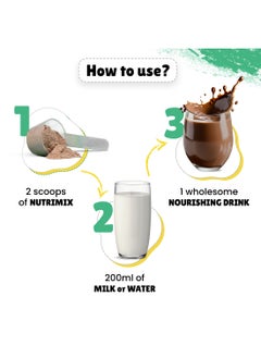 Little Joys ChatGPT Nutrimix مسحوق التغذية بنكهة الشوكولاتة، الوزن: 400 جرام، هو مشروب صحي ومغذي مصمم للأطفال الذين تتجاوز أعمارهم سنتين. يحتوي على فوائد متعددة من الحبوب الكاملة مثل الدخن  - Image 3