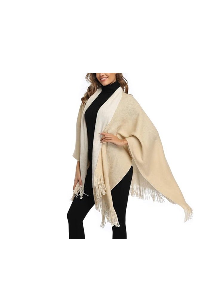 Women's Shawl Wrap Plus Size Cardigan Poncho Cape Open Front Long Winter Sweater Coat - Image 4