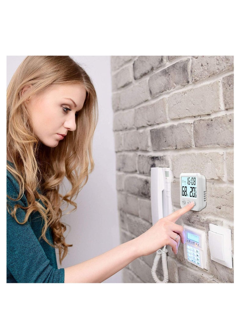 NIBEMINENT Digital Hygrometer Indoor Thermometer, Humidity Gauge Indicator Room Built-in Clock and Time Display，Accurate Temperature Monitor Meter for Home, Office, Home Cellar Greenhouse Accurate Temp(White) - Image 5