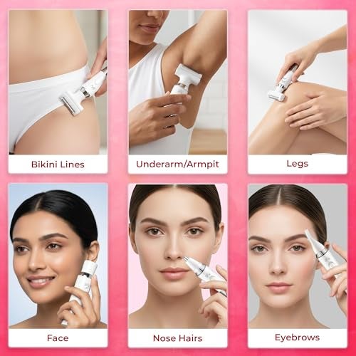 STRAW&WEAVE 4-in-1 Trimmer for Woman | Facial Hair Removal Machine | LED Display & Free Carry Bag | Bikini Trimmer for Woman | 90 mins runtime | C type charging | Portable, quick, gentle & painless - Image 2