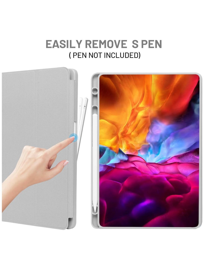 MIGOFAST Case for Samsung Galaxy Tab A9 Plus SM-X210/X216/X218 Tablet Case with Pencil Holder, Slim Smart Protective Case with Soft TPU Back, Auto Sleep/Wake Cover Silver Gray  - Image 2