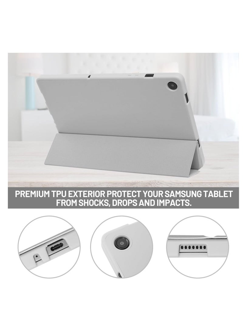 MIGOFAST Case for Samsung Galaxy Tab A9 Plus SM-X210/X216/X218 Tablet Case with Pencil Holder, Slim Smart Protective Case with Soft TPU Back, Auto Sleep/Wake Cover Silver Gray  - Image 5