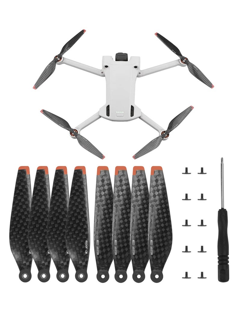 Propellers for DJI Mini 3 Pro, Carbon Fiber Propellers, Durable Low Noise Propeller Replacement Part, Drone Accessory Part Kit (8 PCS) - Image 1