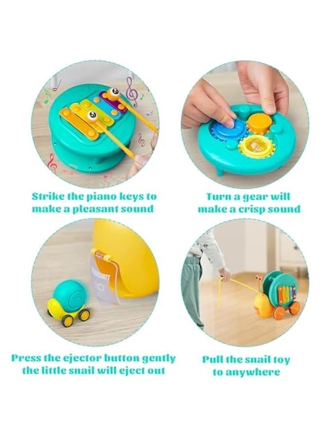 Pull Along Toddler Toys Snail Xylophone Toy Montessori Toddler Toys Learning Fine Motor Skills Busy Learners Toy Preschool Game for 2 3 4 Year Old 18 Months Girl Boy Kids - Image 3