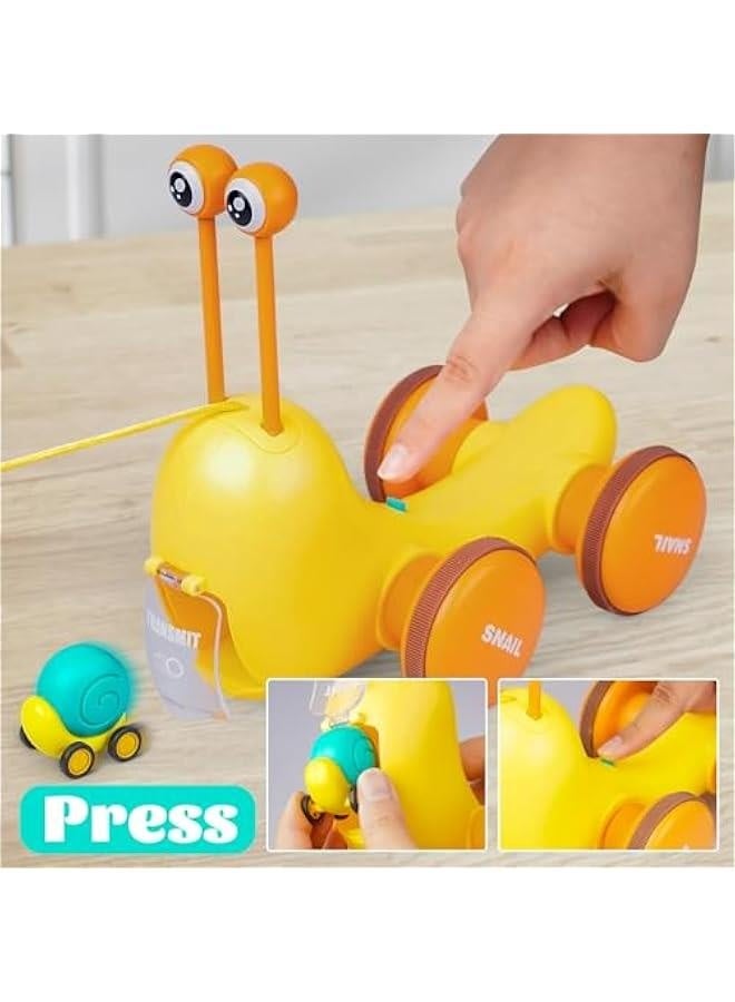 Pull Along Toddler Toys Snail Xylophone Toy Montessori Toddler Toys Learning Fine Motor Skills Busy Learners Toy Preschool Game for 2 3 4 Year Old 18 Months Girl Boy Kids - Image 4