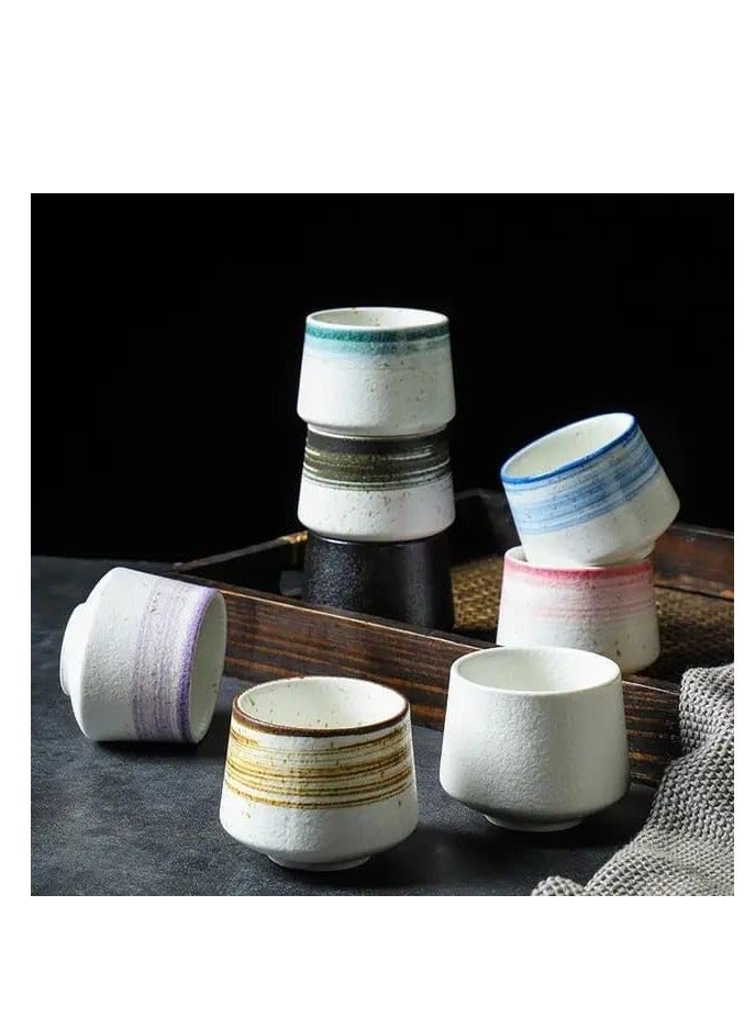 Liying Vintage Ceramic Coffee Cup190ml, Handmade Art design cup for coffee, Cappuccino, Tea #3 (Black)  - Image 3