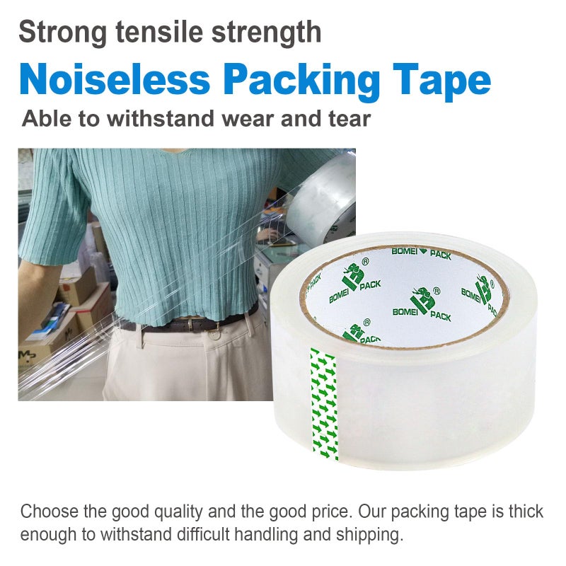 BOMEI PACK Heavy Duty Clear Packing Tape,2 Rolls with refillable Dispenser,Noiseless Packaging Tape 1.88 Inches x 55 Yards,Industrial Grade Boxes Shipping Tape for Moving,Mailing and Storages - Image 5