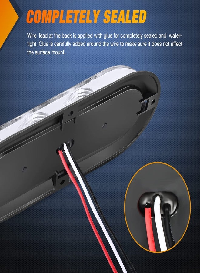 Nilight 6 Inch Oval White LED Trailer Tail Lights Surface Mount 2PCS 10 LEDs Waterproof Reverse Back Up Trailers Lighting for Truck RV Boat Bus Lorry Camper Van Caravan - Image 5