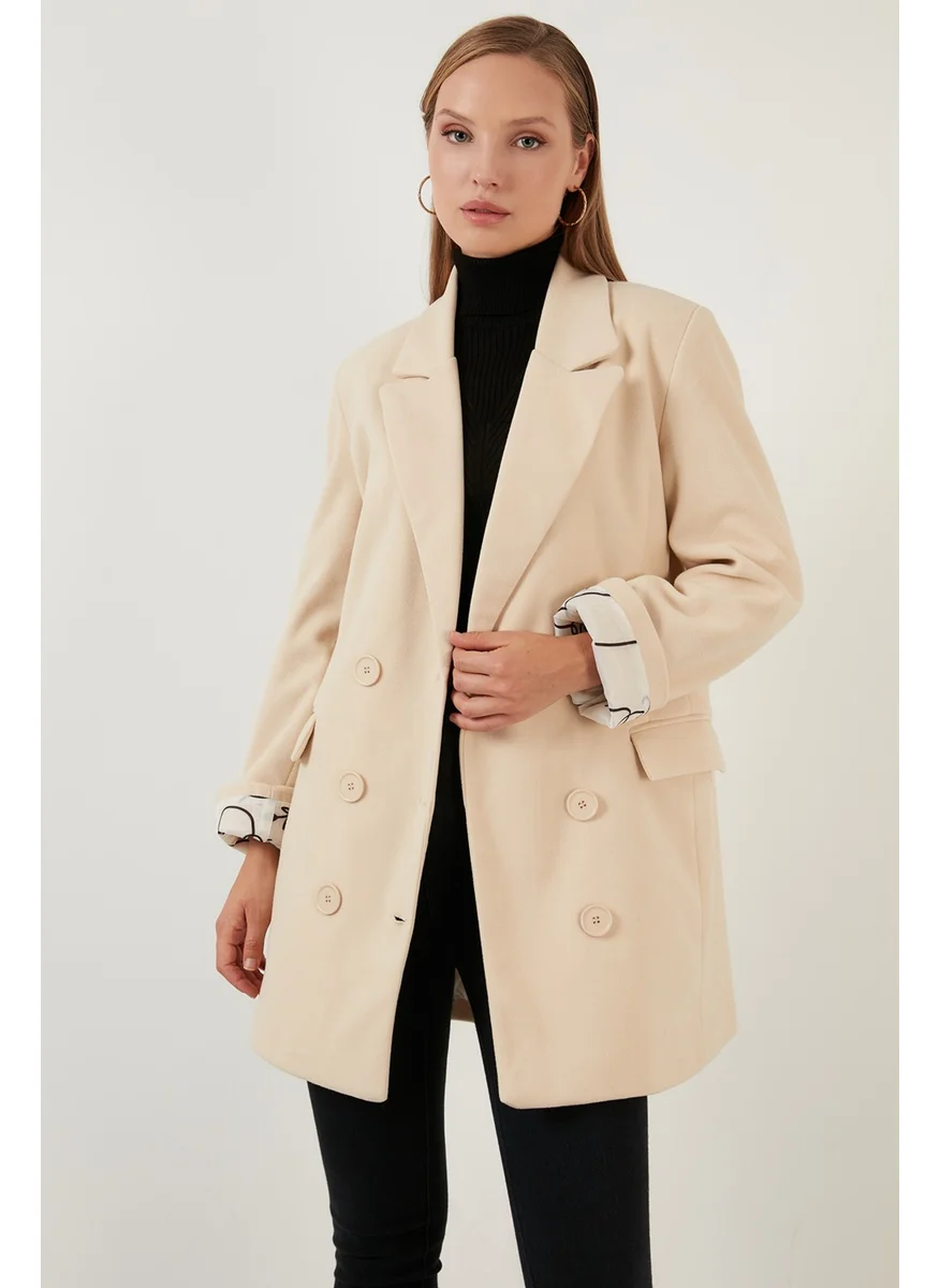Lela Oversize Double Buttoned Long Coat with Pockets Women's Coat 6230058
