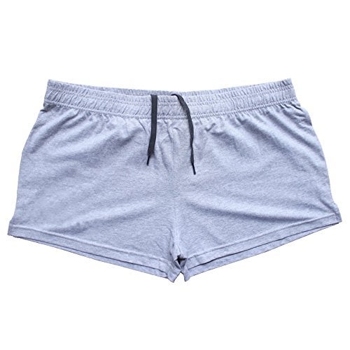 palglg Mens Bodybuilding Shorts 3 Inch Inseam Drawstring Closure Cotton PLN Black+Blue+Grey+Yellow M - Image 5