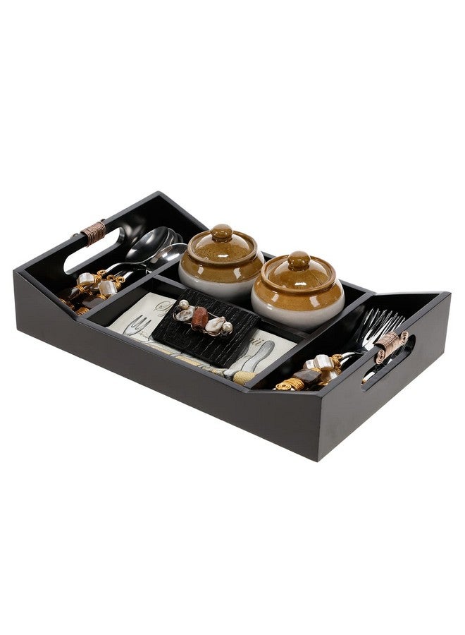 COCKTAIL Designer Wooden MDF Achaar Dining Organizer Multiuse Cutlery Holder Napkin Stand Tissue Slot Compact Rotating Spoon Fork Stand-Brown/Gold (Aachar Trey) - Image 2