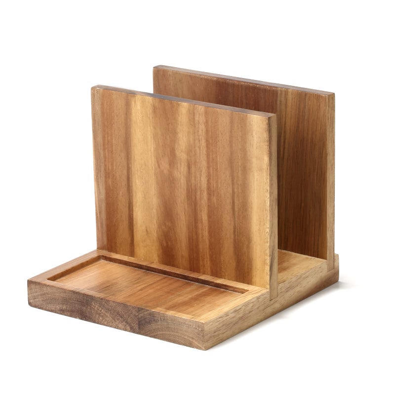 EVERBBKING Wooden Napkin Holder with Salt and Pepper Shakers Caddy,Suitable for Kitchen, Restaurant, Bar, Office, Parties, Home Décor - Image 1