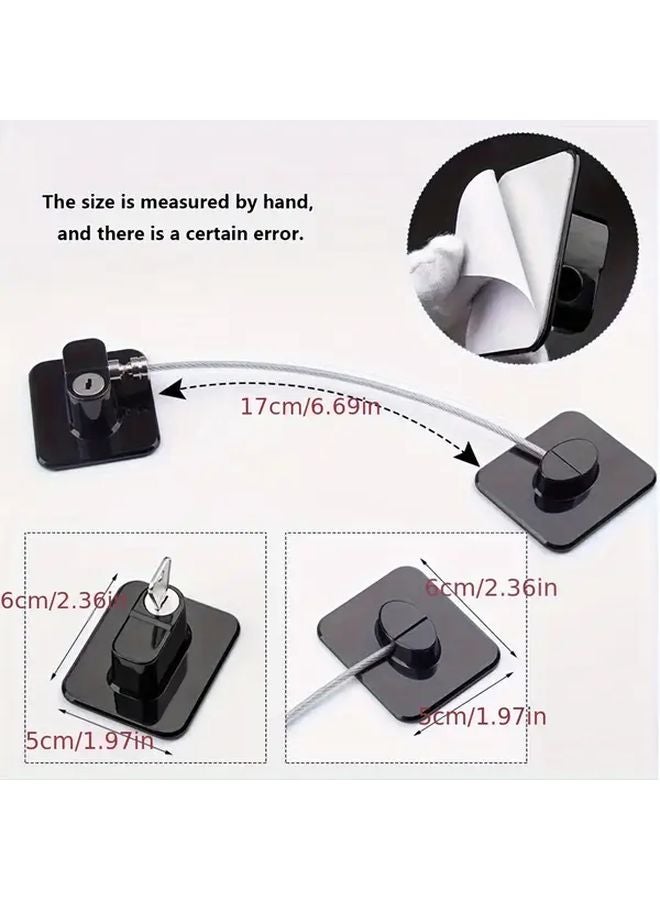 4Pcs Portable Safety Lock High Rise Window Sliding Door Black Plastic Metal - Image 4