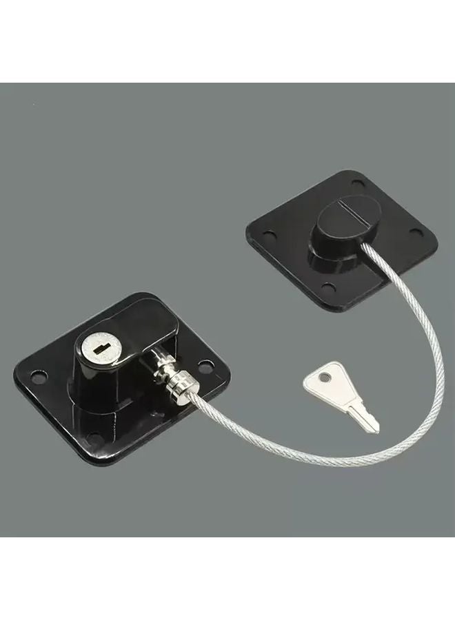 4Pcs Portable Safety Lock High Rise Window Sliding Door Black Plastic Metal - Image 3