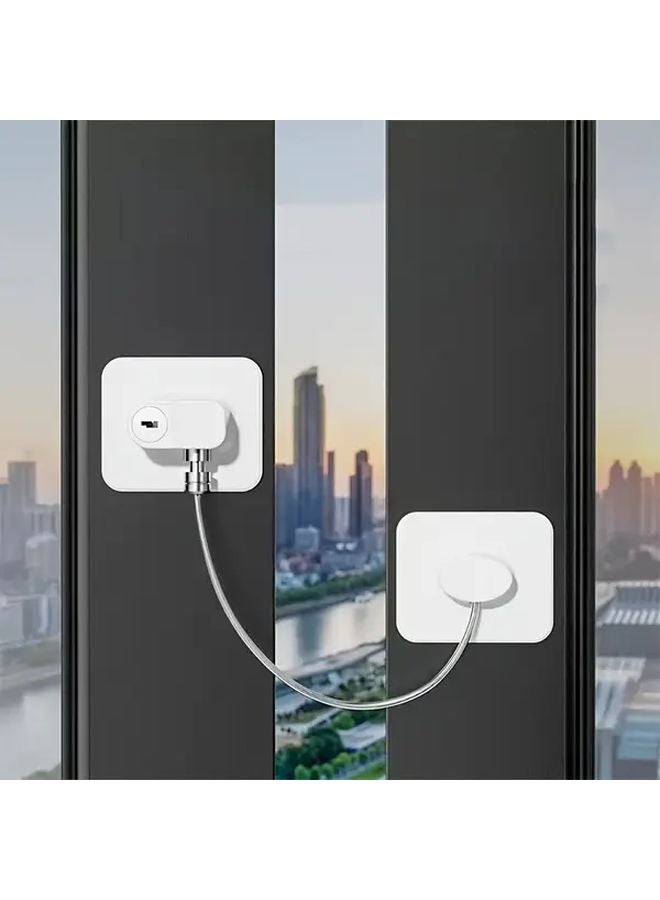 4Pcs Portable Safety Lock High Rise Window Sliding Door Black Plastic Metal - Image 2