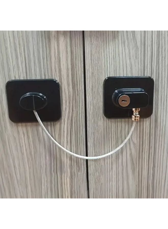 4Pcs Portable Safety Lock High Rise Window Sliding Door Black Plastic Metal - Image 5