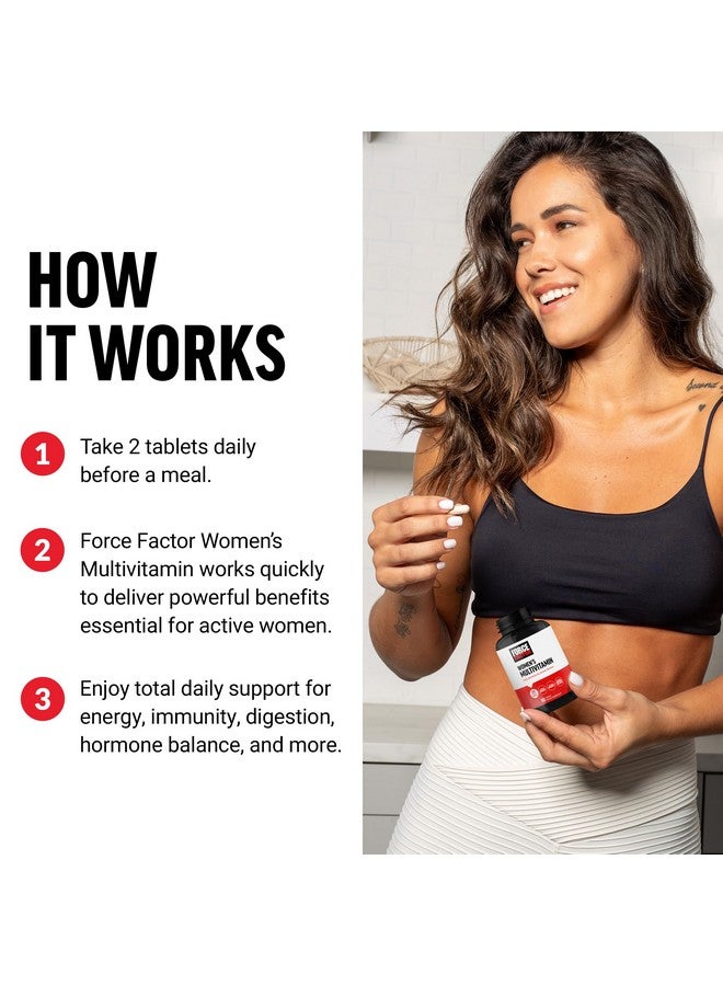 فوريس فاكتور فورس فاكتور فيتامينات متعددة للنساء، فيتامينات متعددة للنساء لدعم توازن الهرمونات والطاقة والمناعة وصحة الأمعاء، مع 20 فيتامين ومعادن، وأشواغاندا، وعفة، وأكثر من ذلك، 60 قرصًا - Image 4