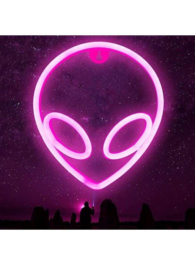 نيبمينينت مصباح نيون LED على شكل كائن فضائي يعمل بمنفذ USB وردي - Image 1