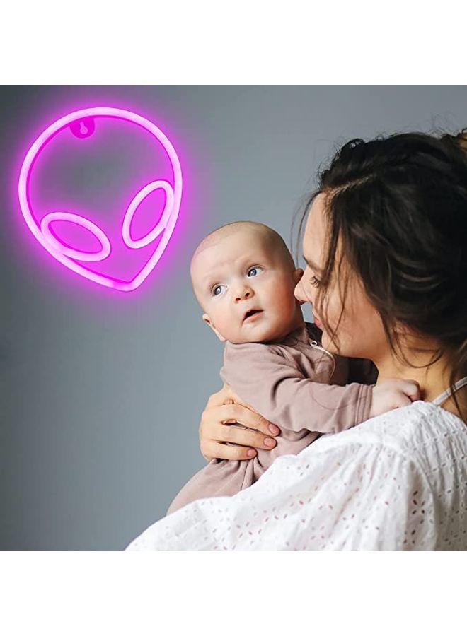 نيبمينينت مصباح نيون LED على شكل كائن فضائي يعمل بمنفذ USB وردي - Image 4