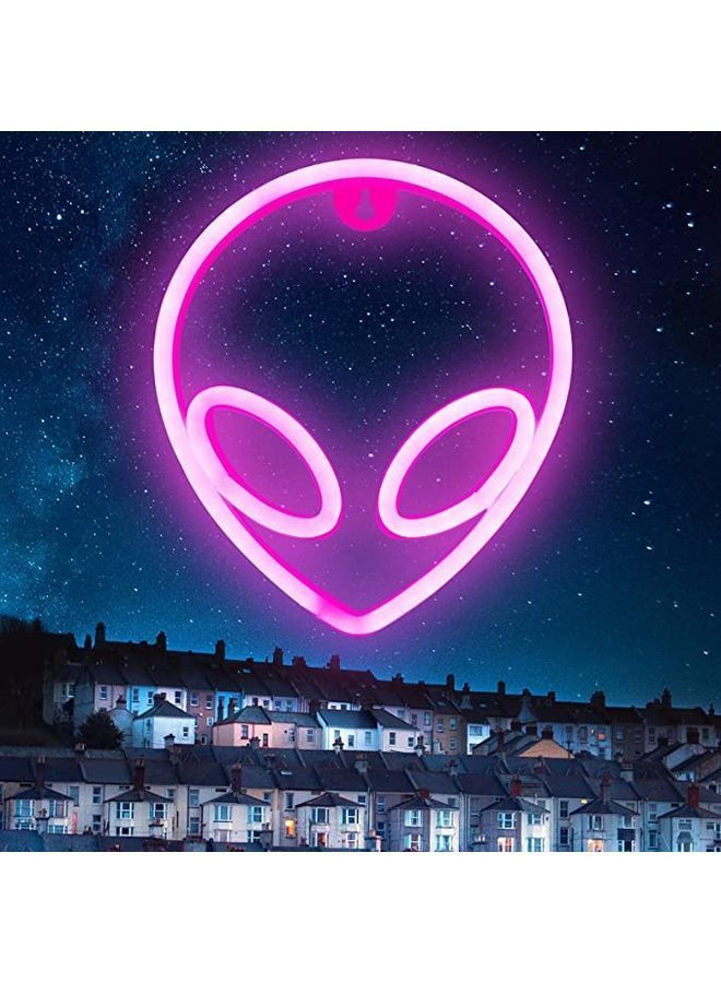 نيبمينينت مصباح نيون LED على شكل كائن فضائي يعمل بمنفذ USB وردي - Image 2