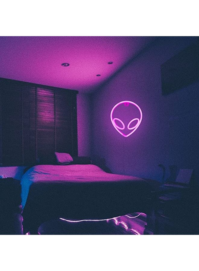 نيبمينينت مصباح نيون LED على شكل كائن فضائي يعمل بمنفذ USB وردي - Image 3