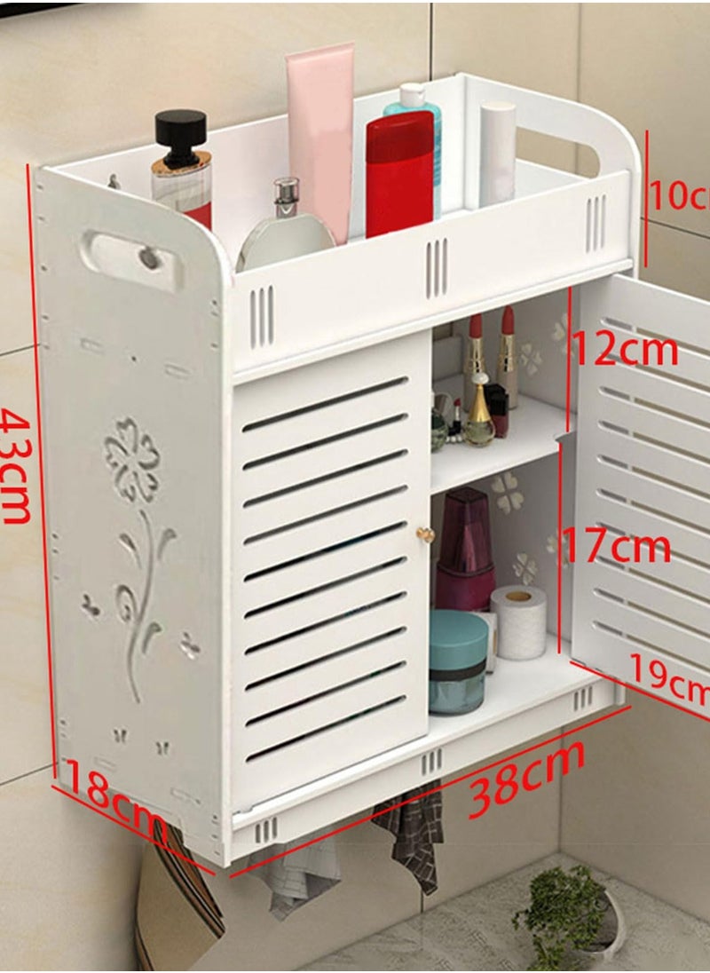 Generic Hanging Bathroom Cabinet Wall Mounted, Double Door Bathroom Wall Cabinet, Modern Toilet Cupboard Storage Unit For Kitchen Living Room Corridor For Kitchen Living Room Corridor  - Image 3